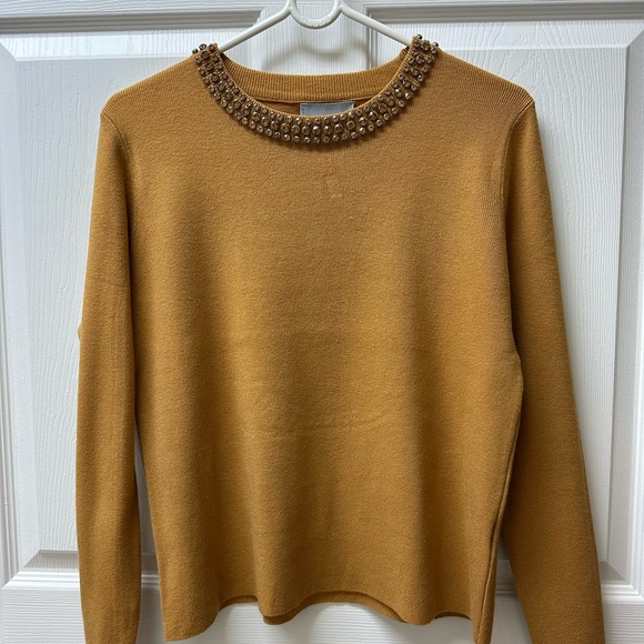 Liv Milano Embellished Mustard Sweater Top - Picture 1 of 5